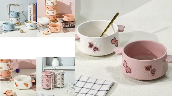 Серия керамических чаш «Танец бабочек детской невинности»: сохранение тепла каждого блюда с помощью очаровательного дизайна