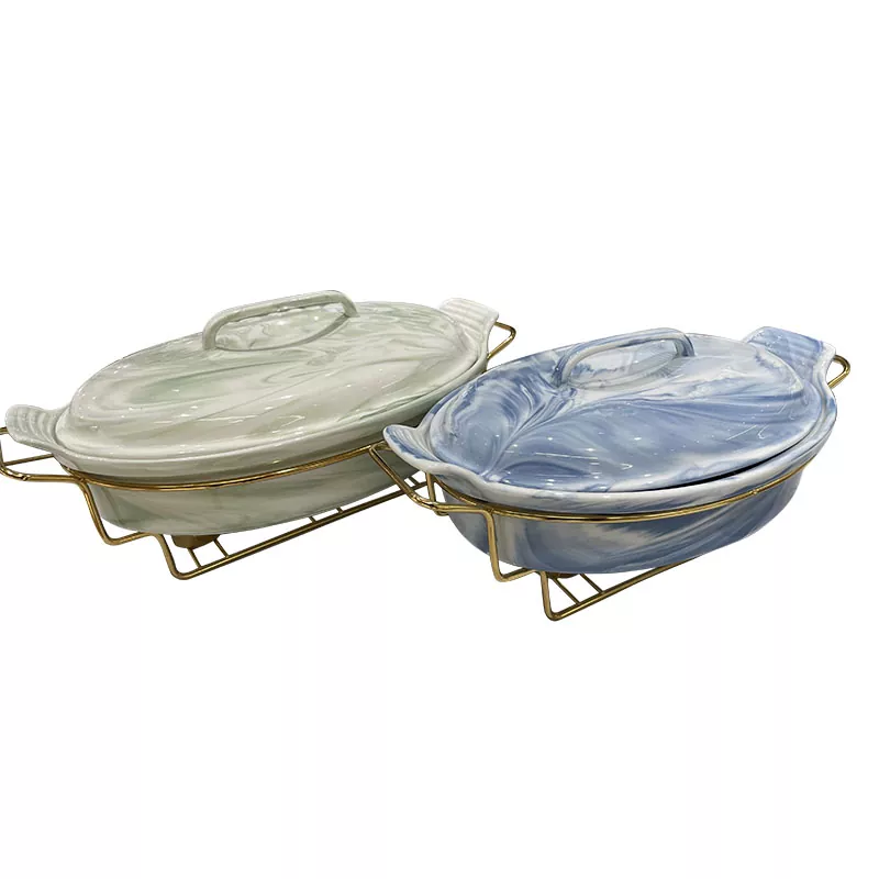 Элегантная мрамочная керамическая тарелка