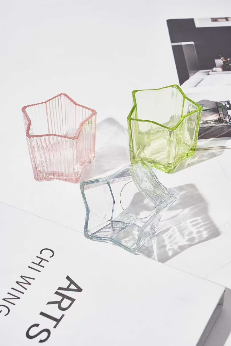 Звездный стеклянный держатель свечей